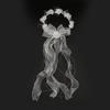 Handmade Vine Bridal Wreath Veil Headwear Features 3D Floral Accent Lightweight Comfort for Extended Wedding Wear