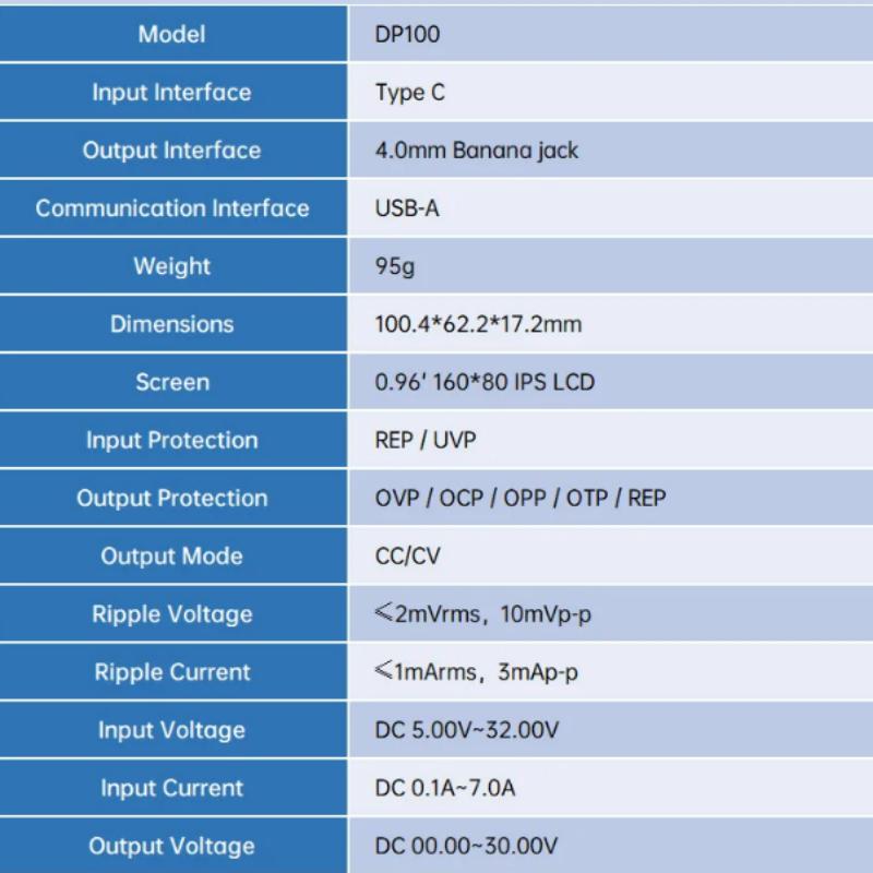 New EU DP100 DC Power Supply Adjustable 30V 5A Laboratory Bench Power Supply Portable Regulator Switching Digital Power Supply