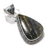 Natural Lodolite Quartz Gemstone Handmade 925 Sterling Silver Pendant 2.21" r8E35