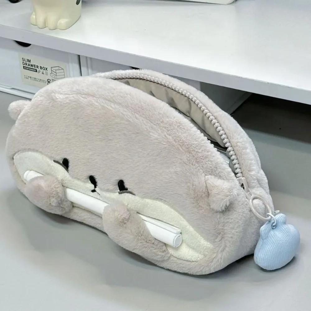Multi-function Plush Pen Bag Otter Penguin Large Capacity Stationery Bag Pencil Case Back To School Gift