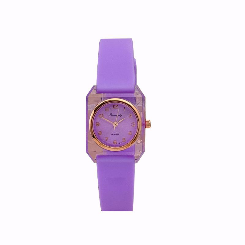 JYL Women's Watch Square Digital Student Casual Silicone Strap