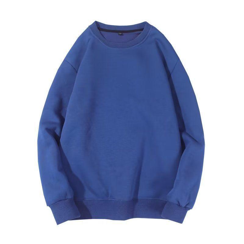 Men's Velvet Thickened Lambswool Hoodie - Loose Fit, Long Sleeve, Solid Color Base Layer for Autumn and Winter.