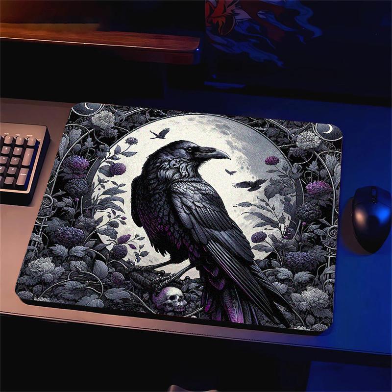 Mousepad E-Sports Mouse Pad Gothic Floral Crow Control Version Rough Surface Gaming Decor Rug Carpet for Mouse Playmat Mouse Mat
