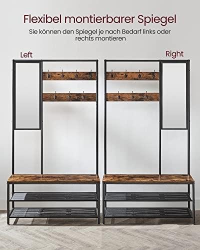 Clothes Hanger Stand, Industrial, Rustic Brown And Black Hsr415b01 Lumarko!