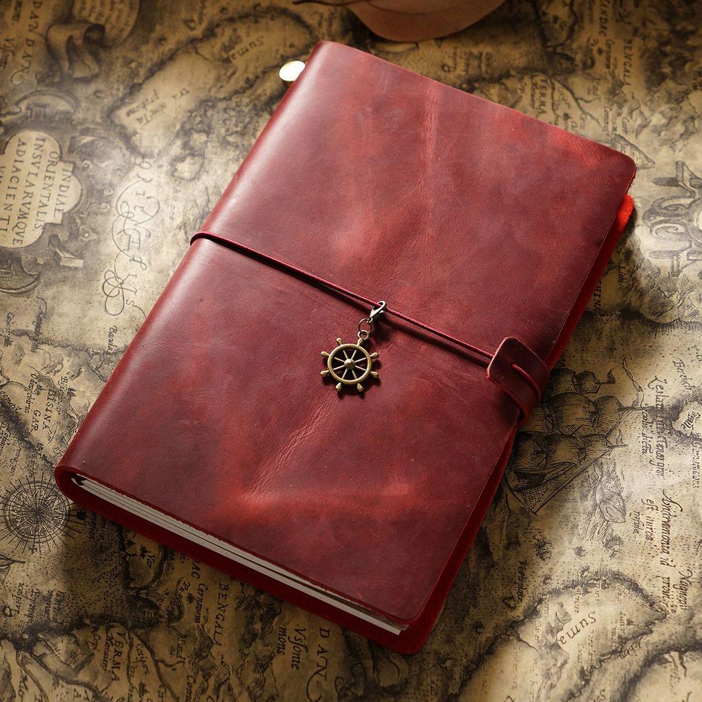 Genuine Leather Vintage Travel Journal - Creative Cowhide Diary Notebook
