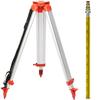 1.65M Aluminum Tripod + 5M 5 Section Dumpy Laser Level Staff for Rotary Laser Level