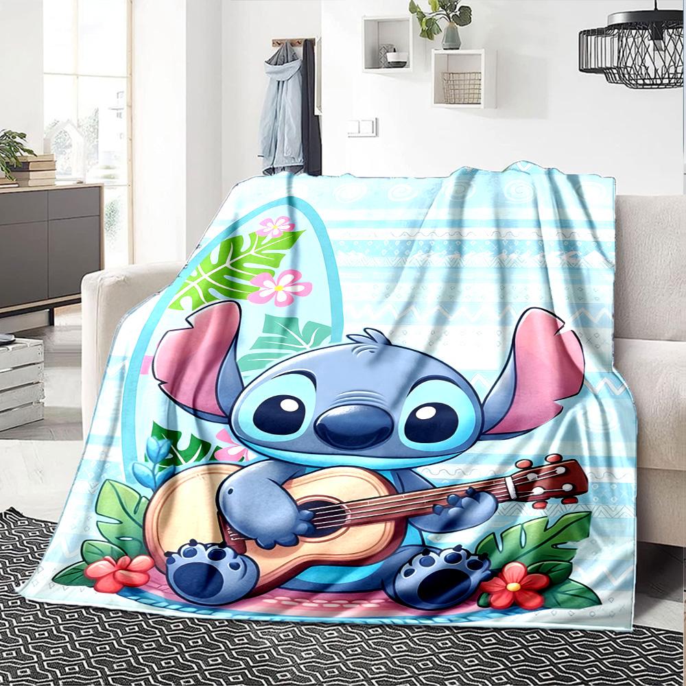 1pc S-Stitch17 Blanket, Gift, for Men and Women, Soft Blanket, Good for Sofa Bed Couch Travel, Lightweight Flannel Blanket