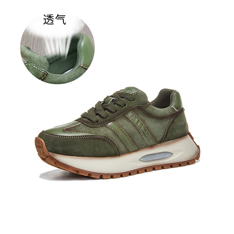 Genuine leather Forrest Gump shoes women's 2025 spring new retro dad shoes women's platform casual sports shoes women's versatile women's shoes