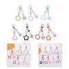 Fashion Gradient Pentagram Star Charm Keychains Cute Chain Keyring Sweet Bag Pendant Keys Holder Handbag Accessories