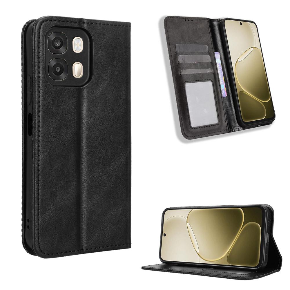 Flip-Hülle für OPPO A6 / OPPO A6S Ledertasche [Flip Vintage-Leder] Stoßfest Langlebig Retro Handyhülle