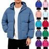 Men's Oversized Casual Down Jacket With Long Sleeves And Hood