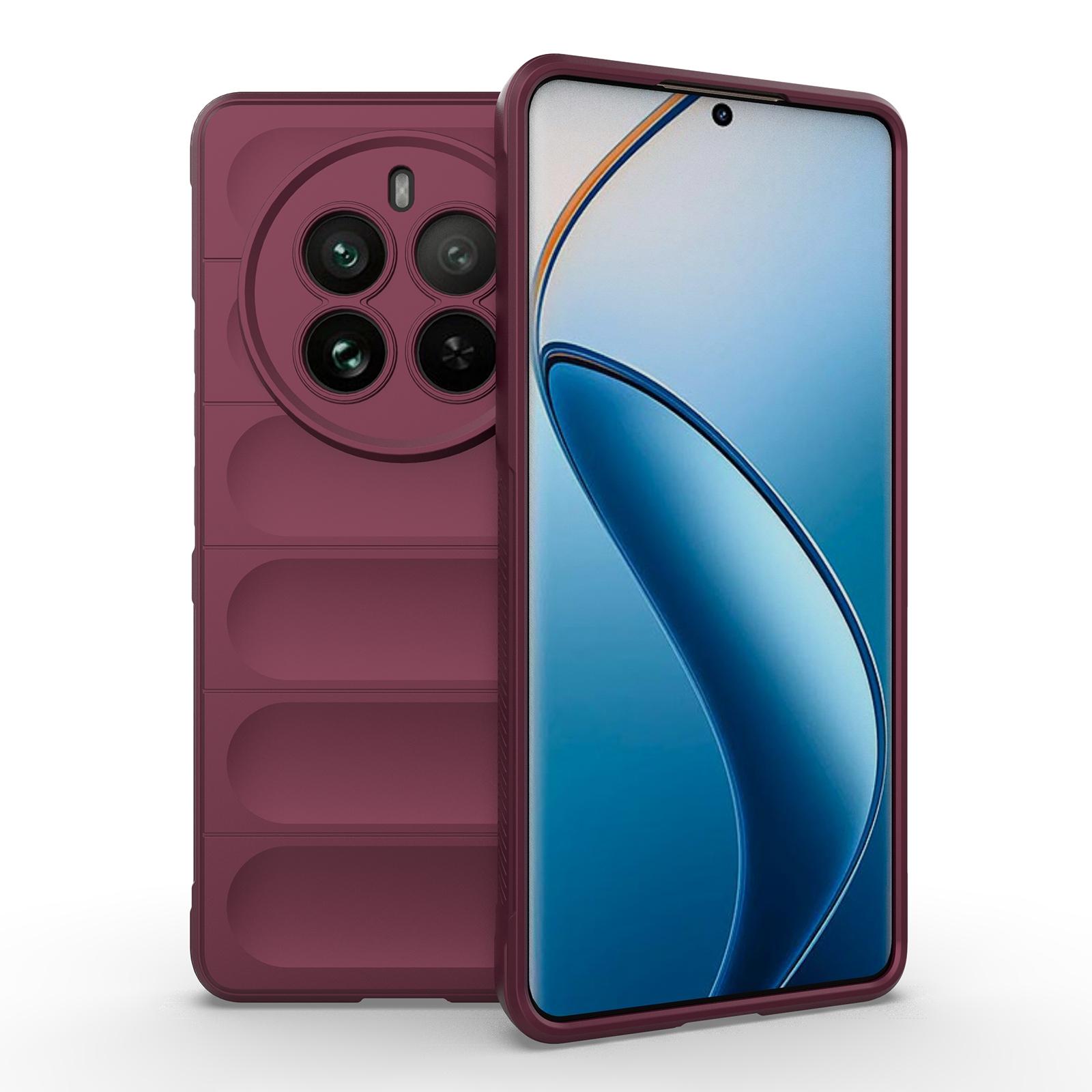 

For Realme 12 Pro 5G/12 Pro+ 5G TPU Case Drop-proof Mobile Phone Cover Wine Red