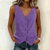 Women’s Fashion Sleeveless Vest Top Button Down Fitted Casual Lightweight Blouse for Daily Wear Office and Travel