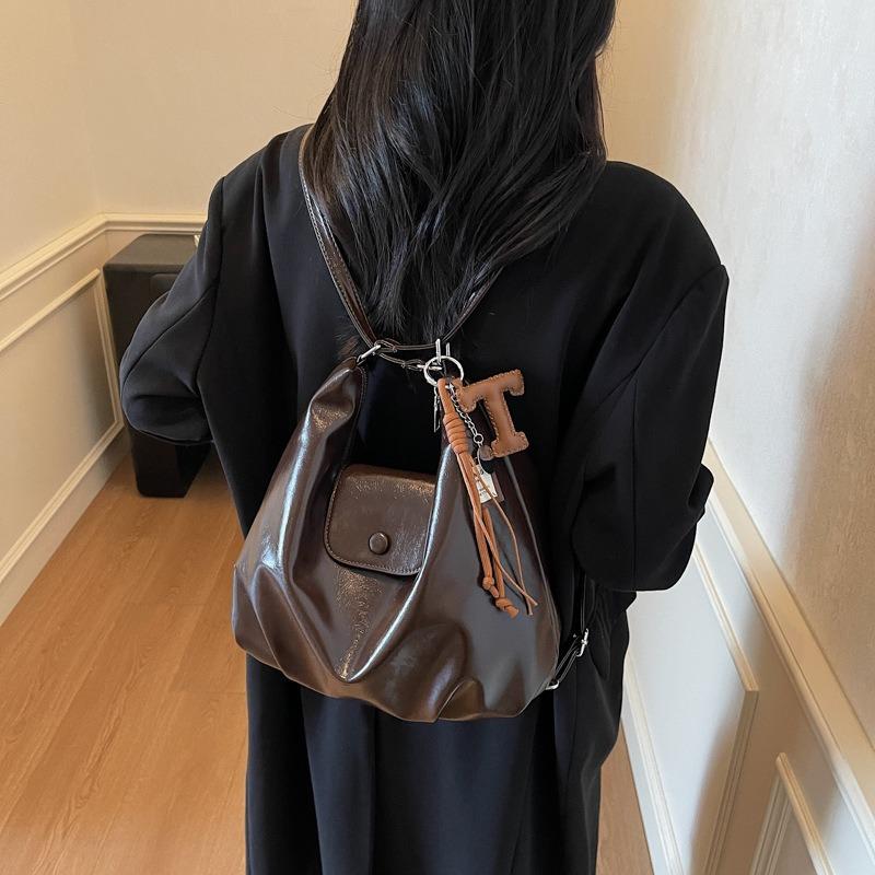 Premium retro large-capacity bag women's new autumn and winter double shoulder back bag single shoulder tote bag