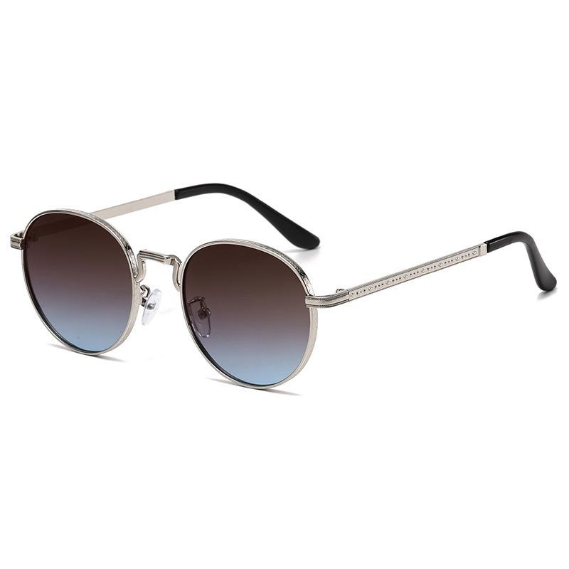 Circular Metal Sunglasses for Women UV Resistant and Sunscreen Sunglasses