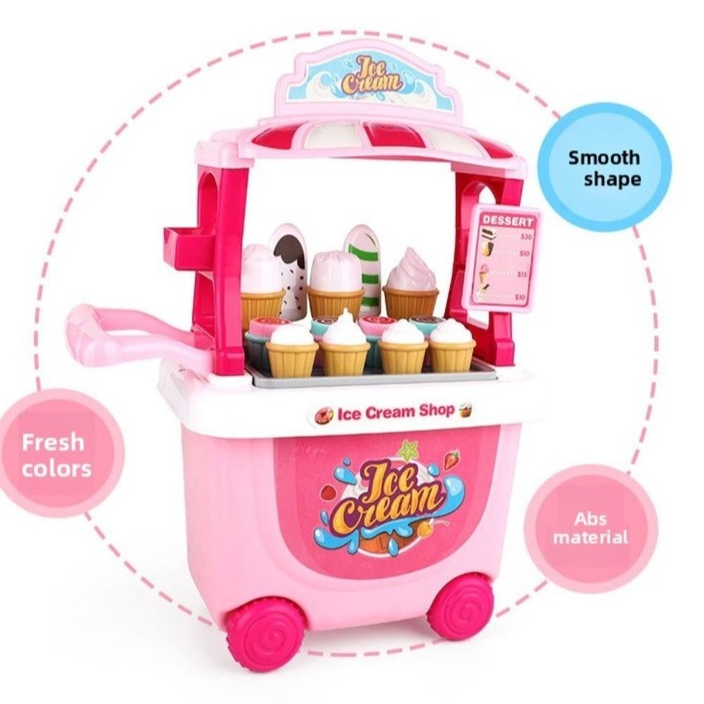 24pcs Removable Storage Children's Pretend Play Toys Ice Cream Parlour Toy Set  Kid's Activity