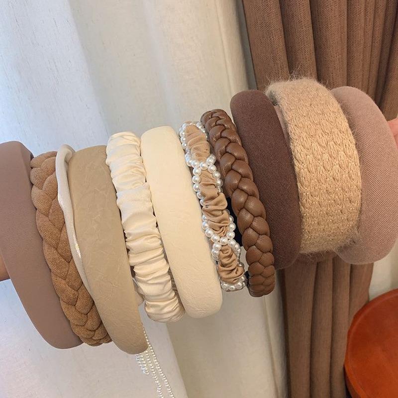 Bandă de Păr la Modă Femei Elegantă Culoare Solidă Bandă de Păr Burete Diademă Cerc de Păr Fete Bezel Accesorii de Păr Bandă de Păr Nouă Bandă de Păr