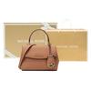 Michael Kors MK Ava Solid Color Flap Vintage Versatile Commuter Logo Pendant Leather Tote Shoulder Crossbody Bag Mini Women Bags 32F5GAVC1L-203