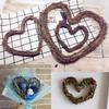 queenland Natural Grapevine Wreath Heart Shape Rustic DIY Wreath Crafts Base for Christmas Wreath Door Garland Wedding Party Home Decoration Hanging