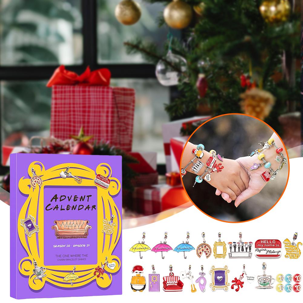 Advent Calendar 2024 DIY Bracelet Set Christmas Countdown Calendar 24 Days Xmas Countdown Calendar TV Show Xmas Gift for Women