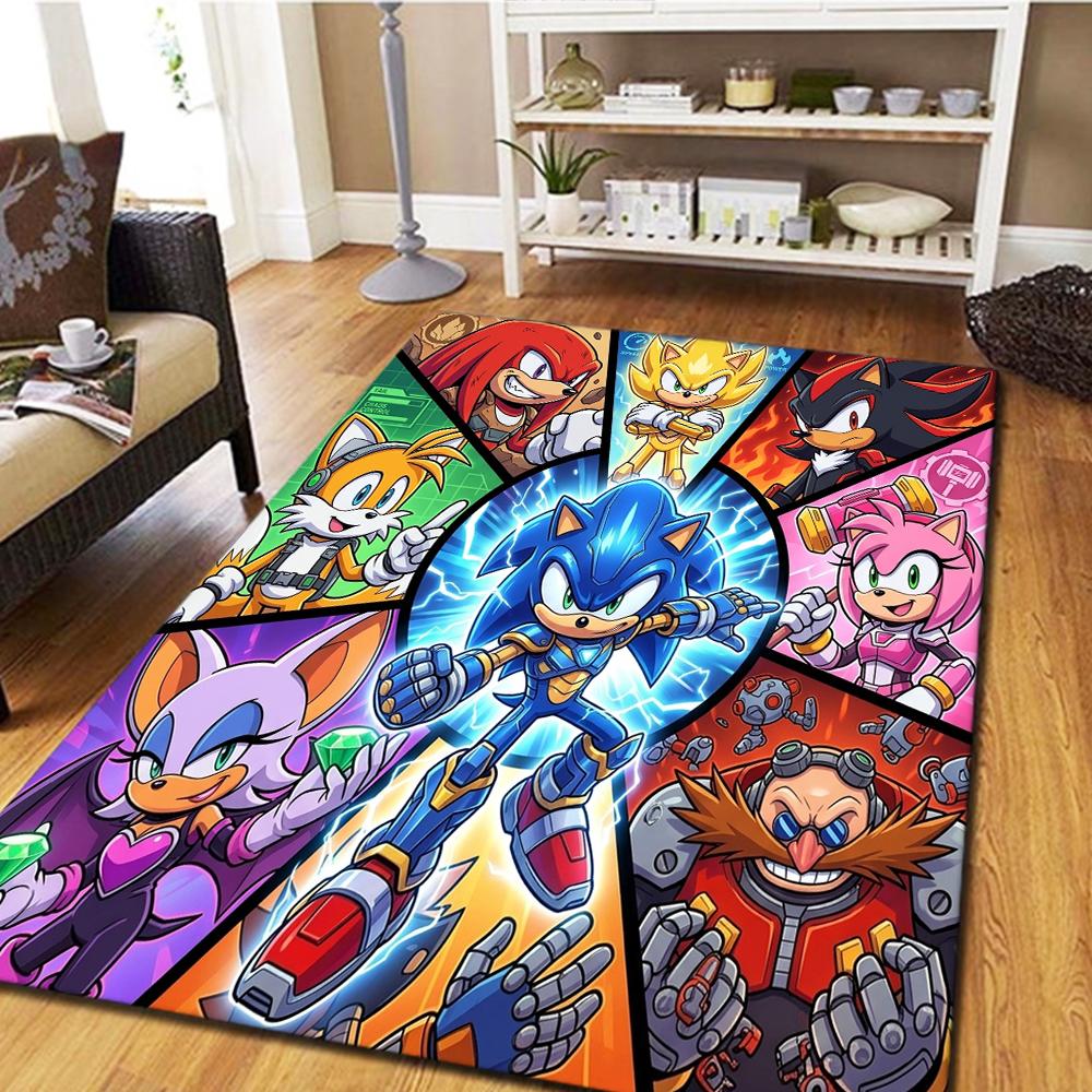 Sonic the Hedgehog Living Room Carpet & Bedroom Mat, Home Decor Cool Movie Play Floor Mat -HE52