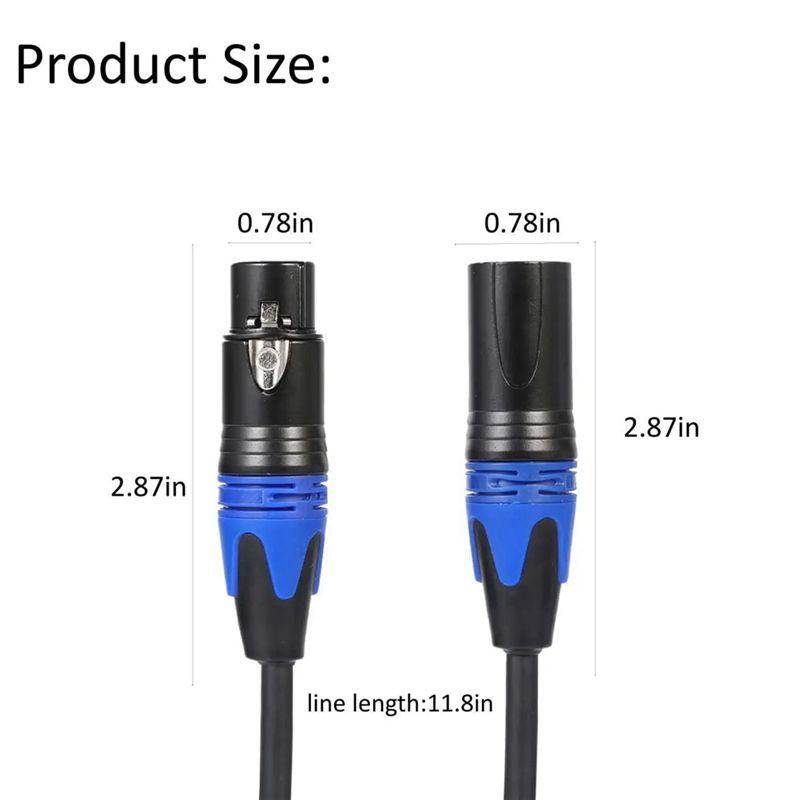 Easy Use XLR Splitter Cable, 1 XLR Female To 2 XLR Male Y Cable Balanced Microphone Splitter Cord Audio Adaptor 2Pack