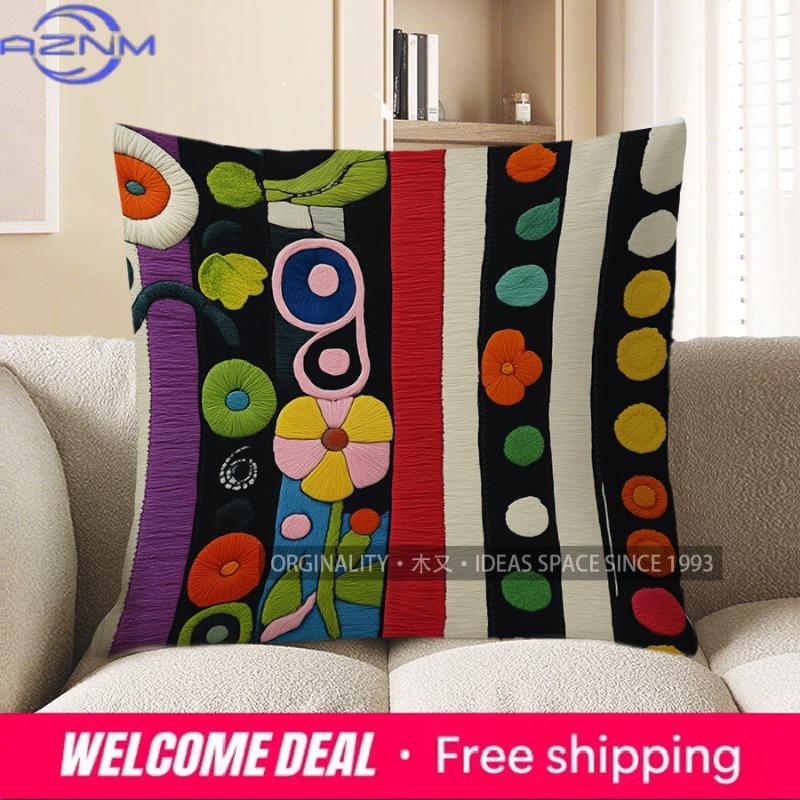Home Decor Colorful Abstract Pattern Decorative Pillow Cover Pattern Cushion Cover Suitable For Sofa Bedroom Car Pillow Cover