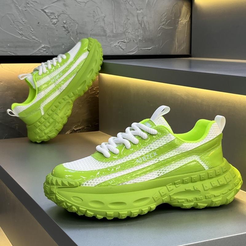 

Summer new breathable mesh shoes casual platform dad shoes mbz 38 leather shoe size зелёный