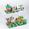 Four Season Micro Bricks Street View Sakura Windmill Building Blocks Fisherman's Cottage Tree Assemble Bricks Toys For Kids Boy
