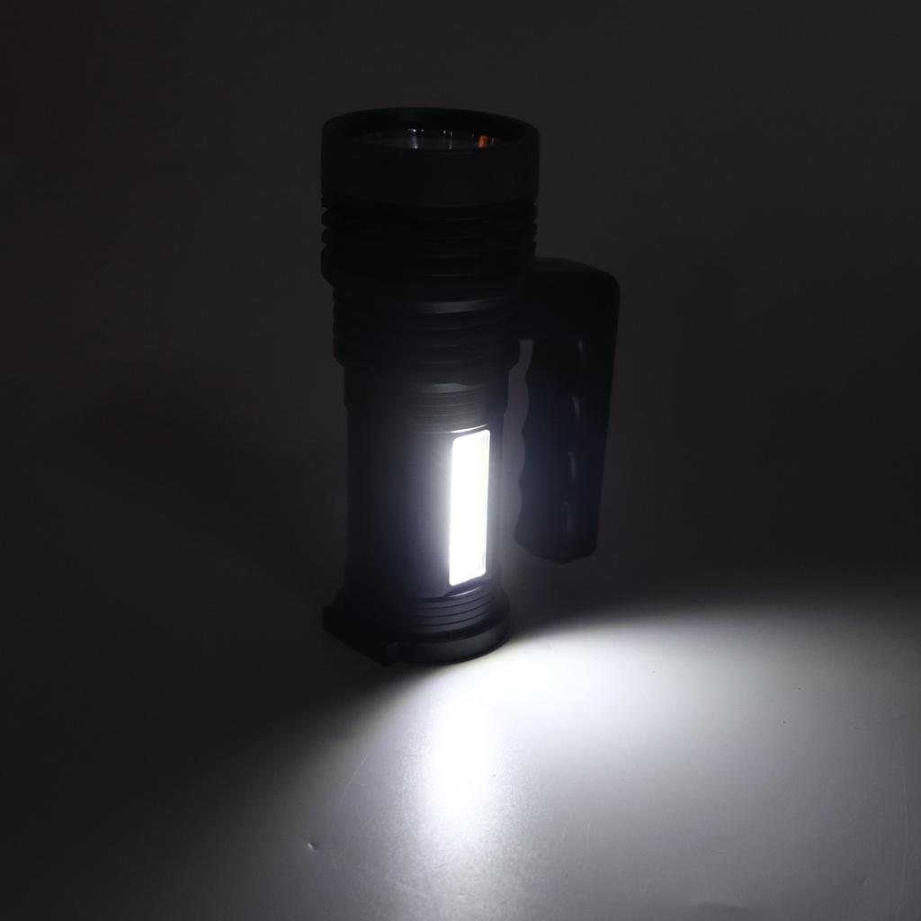 LED Flashlight USB Rechargeable IPX4 Waterproof Aluminum Alloy Portable LED Searchlight with COB Side Light