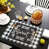 4Pcs, Black and White Checkered Letter Placemats, the Best Placemats, Washable, Suitable for Holiday Parties, Home Decor