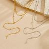 Gold Plated Layered Beaded Ball Chain Necklace