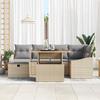 VidaXL Ensemble de canapé de jardin 7 pièces avec coussins Beige Poly Rotin 3361357