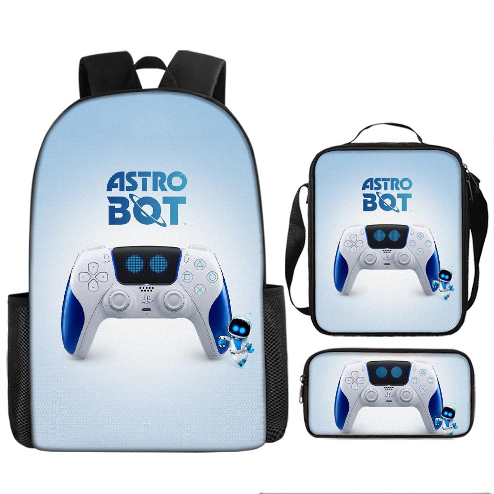 Cosmic Robot Peripheral Backpack, Youth and Primary School Students Schoolbag, Pencil Bag 3-piece Set