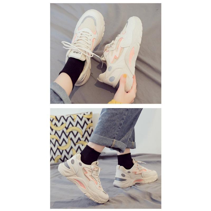 Damen Freizeitschuhe, Dicksohlige Dünne Mesh-Schuhe, Atmungsaktive Sportschuhe