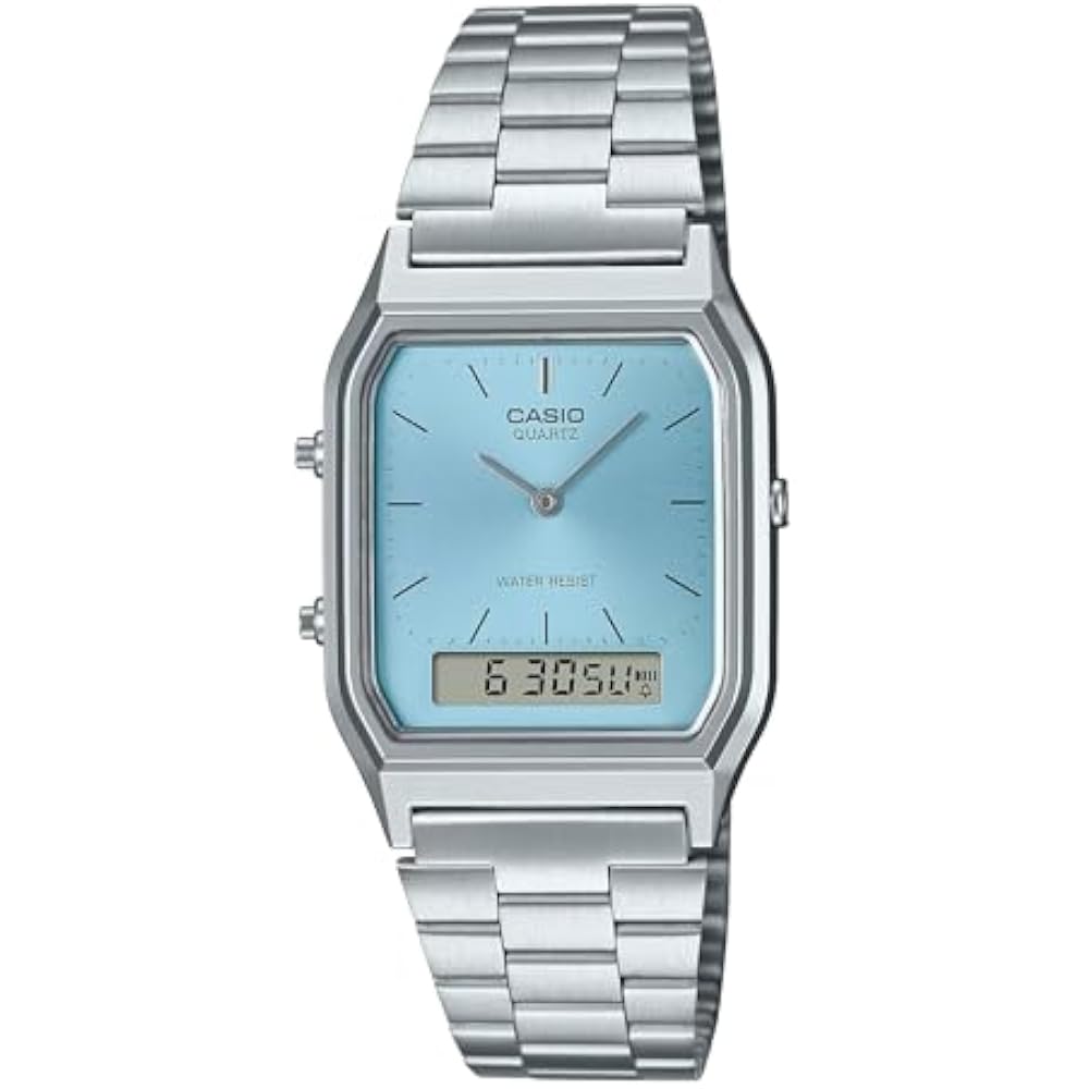 Casio Women's Analog Quartz Watch with Stainless Steel Strap AQ-230A-2A1MQYES, Silver