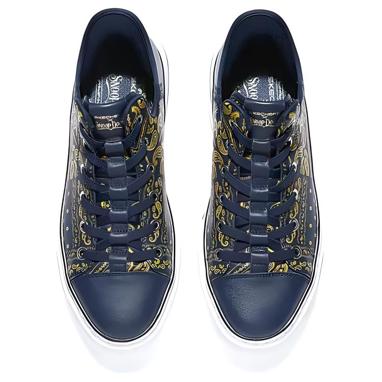 Skechers Snoop Weiche Bequeme Low-Top Skateschuhe Herren Sneaker Marineblau 251017-NVY
