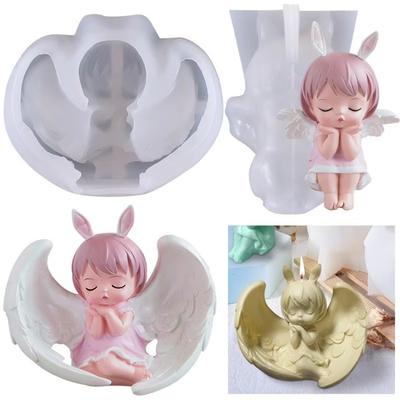 Lumânare Formă Silicon Aripă Fată Tort DIY Decor Acasă Matriță Fabricare Bijuterii Accesorii Matriță Crăciun Înger Prințesă