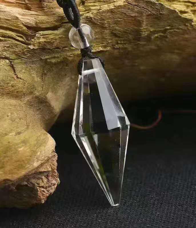 Natural Crystal Pendant with Smoky Quartz, Amethyst, Brown Quartz, Obsidian, Tiger's Eye, and White Crystal