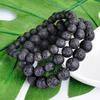 6-12MM Natural Volcanic Beads Bracelet Men Black Lava Bracelets Essential Oil Diffuser Elastic Chain Bangles For Women Jewelry