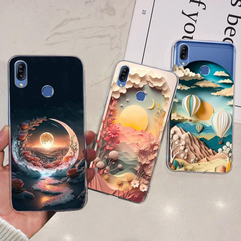 Per Asus Zenfone Max (M2) Custodia ZB633KL / Max Pro M2 ZB631KL Cartoon Floreale Ragazzina Design Cartoon Trasparente Morbido Silicone Cover Posteriore