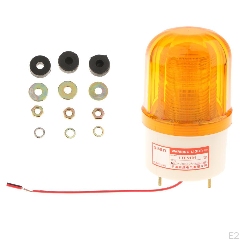 DC 12V 2W LED Industrial Construction Vehicle Without Sound Strobe Warning Light Lamp Emergency