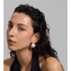 Yhpup Fashion Smooth Simulated Pearls Round Stud Earrings Stainless Steel Korean Style Trendy Chic Jewelry Waterproof Accessory