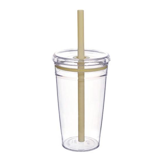 Transparent Tritan Straw Tumbler 16oz Colorful Coffee Cup with Lid Cute Leak-Proof Sippy Cup for Iced Coffee Tea Juice Milk