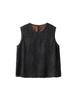 Women's Chinese Style Silk Vest - 100% Mulberry Silk, Sleeveless, Round Neck, Slightly Sheer