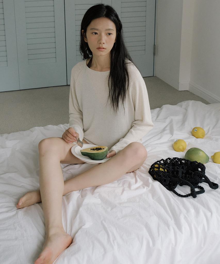 Lingseoul Linen Raglan Knit-Oatmeal