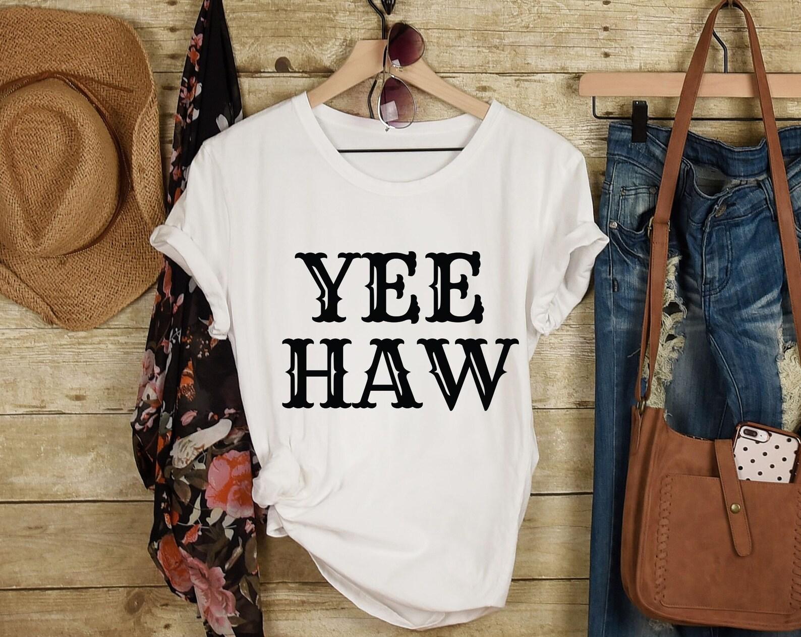 Yee Haw, country music tshirt, country music shirt, fun tshirt, cowboy tshirt, cowgirl tee, rodeo tshirt L