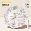 New three-fold manual eight-bone umbrella vinyl fabric double-layer double-sided color umbrella parasol three-fold sun umbrella