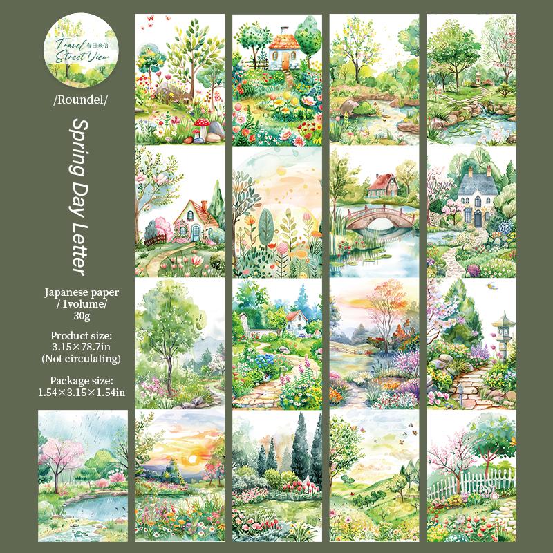 Velká velikost Páska Cesta Příroda Krása Pouliční krajina Páska Scrapbook DIY Ruční účet Obal na mobilní telefon Dekorace zápisníku