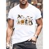 Summer Round Neck Halloween Ghost & Goose Graphic 3D Print T-shirts Fashionable Casual Short Sleeved Men's T-shirts